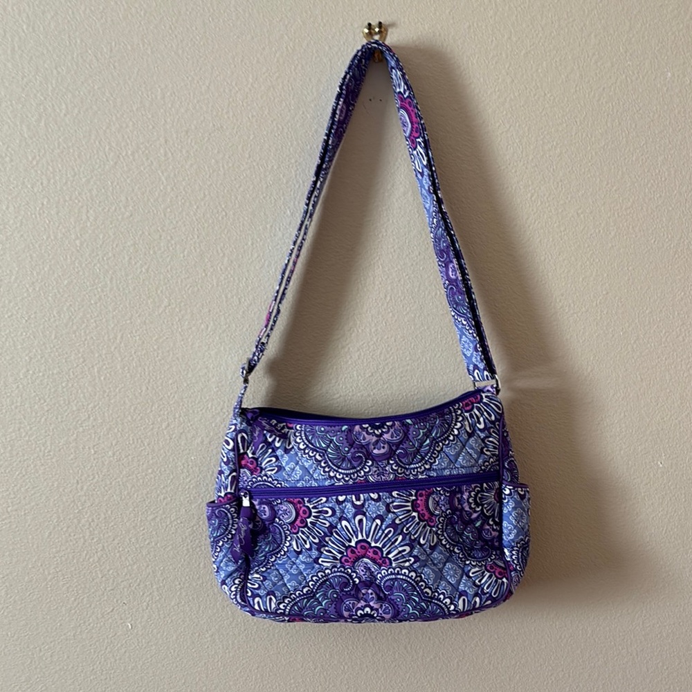 Vera Bradley Purple and Blue Quilted Shoulder Bag
